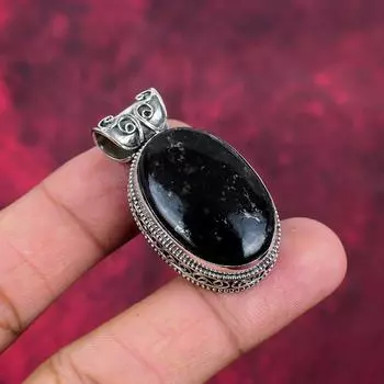 Подвеска Nummite, ювелирные изделия из цельного серебра 925 пробы с драгоценными камнями, подвеска ручной работы, на День благодарения 1.69 Inches чёрный