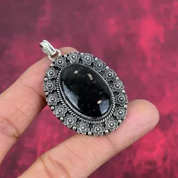 Подвеска Nummite, ювелирные изделия из цельного серебра 925 пробы с драгоценными камнями, подвеска ручной работы, подарок на День благодарения 2.08 Inches чёрный