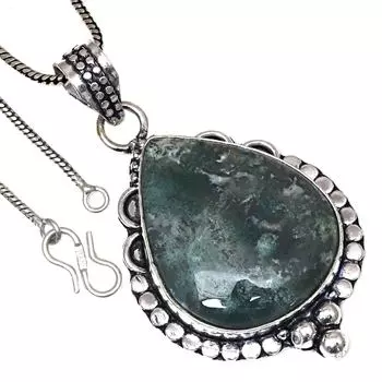 Подвеска Ocean Jasper Gemstone Handmade Gift ко Дню Святого Валентина Серебряное ювелирное изделие 2