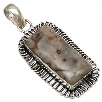 Подвеска Ocean Jasper Gemstone Handmade Mother Day Silver Jewelry 2