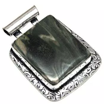Подвеска Ocean Jasper Gemstone Подарок для нее Серебряные украшения 1.75