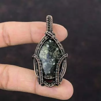 Подвеска Ocean Jasper, подвеска из медной проволоки, дизайнерская подвеска, ювелирное изделие из меди с драгоценными камнями, подвеска ручной работы из Ocean Jasper, ювелирное изделие в подарок для него
