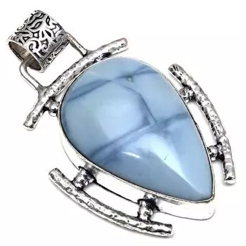 Подвеска Owhyee Blue Opal Gemstone Подарок для нее Серебряные украшения 2