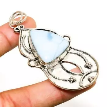 Подвеска Owhyee с опалом и драгоценным камнем ручной работы, посеребренная 925 проба, 2,65 дюйма 2.65 синий