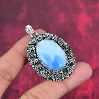 Подвеска Owyhee Opal, ювелирные изделия из цельного серебра 925 пробы, подвеска из драгоценных камней, ювелирные изделия ручной работы в качестве свадебного подарка 2.16 Inches синий