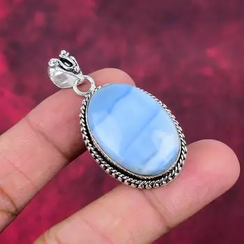 Подвеска Owyhee с опалом, ювелирные изделия из стерлингового серебра 925 пробы, подвеска с драгоценными камнями, подарок для ее изысканных украшений ручной работы 2.04 Inches синий