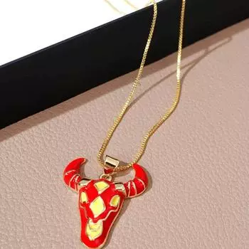 Подвеска, ожерелье, цепь Explosive Box, преувеличенный дизайн, высококачественная цепочка на ключицу с капающей глазурью фиолетовый