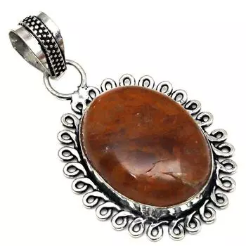 Подвеска-палочка Агат Драгоценный камень Подарок для нее Серебряные украшения 1.75