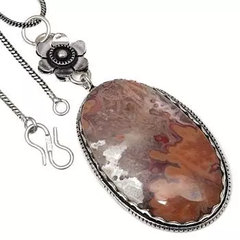 Подвеска-палочка Агат Драгоценный камень Ручной Работы Подарок Для Нее Старинное Серебряное Украшение 3