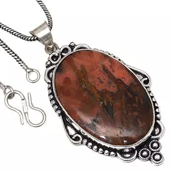 Подвеска-палочка Агат Драгоценный камень Ручной Работы Подарок Для Нее Серебряные Украшения 2.25