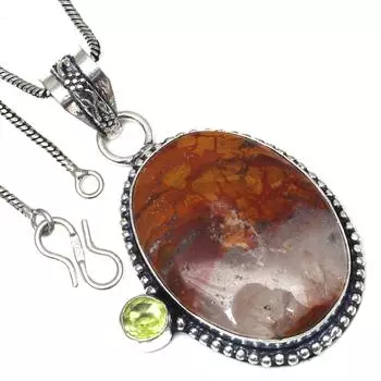 Подвеска-палочка Агат Лимонный топаз Драгоценный камень Подарок на День святого Валентина Серебряное украшение 2