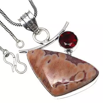 Подвеска-палочка с агатом, гранатом, драгоценным камнем, День святого Валентина, этническое серебряное украшение 2,5 дюйма