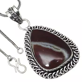 Подвеска-палочка с агатовым камнем, этническое серебряное украшение ко Дню святого Валентина, 2,25 дюйма