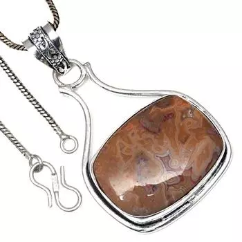 Подвеска-палочка с агатовым камнем, этническое серебряное украшение ко Дню святого Валентина, 2 дюйма