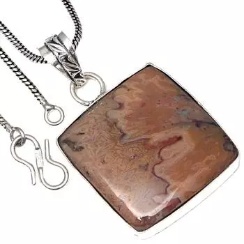 Подвеска-палочка с агатовым камнем, подарок на день святого Валентина, серебряное украшение 1,75 дюйма