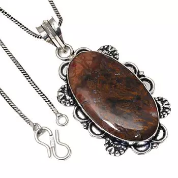 Подвеска-палочка с агатовым камнем, подарок на день святого Валентина, серебряное украшение 2,25 дюйма