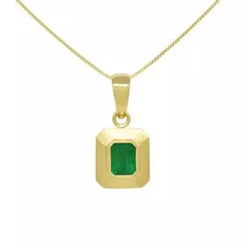 Подвеска-пасьянс из натурального колумбийского изумруда изумрудной огранки из стерлингового серебра 925 пробы