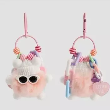 Подвеска плюшевая цепочка для ключей украшение милый брелок игрушка кошелек сумка кулон автомобиль фиолетовый