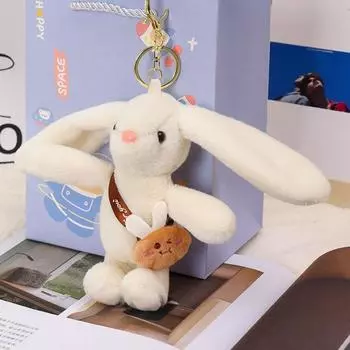 Подвеска плюшевый кролик куклы большие уши автомобильный брелок модный кролик плюшевый брелок ювелирные изделия аксессуары коричневый