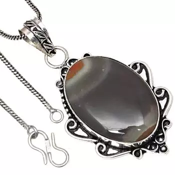 Подвеска Полиграмма Яшма Драгоценный камень Подарочное серебряное украшение на День святого Валентина 2.5