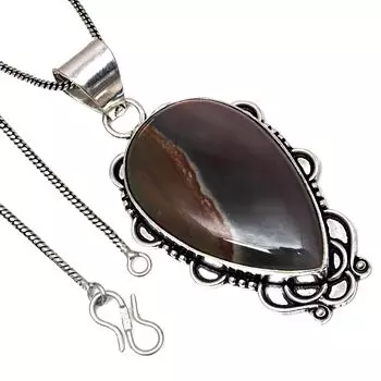 Подвеска Полиграмма Яшма Драгоценный камень Подарочное серебряное украшение на День святого Валентина 2.5