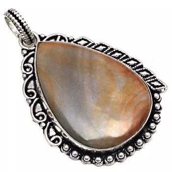 Подвеска Полиграмма Яшма Драгоценный Камень Подарок Для Нее Серебряные Украшения 2.5