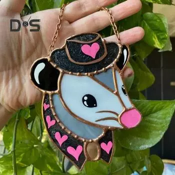 Подвеска Possum, окрашенная акриловая декорация для окна, ловцы солнца, подвесная официальная шляпа, ловец солнца Possum, подарки для мам, друзей A