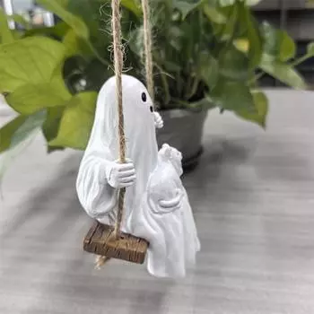 Подвеска-призрак в виде качелей на Хэллоуин, подходящая для садов и домов, для уличных деревьев, необычное подвесное украшение