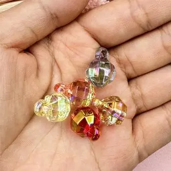 Подвеска, прозрачные круглые 5 шт. бусины 12*17,5 мм, сделай сам, красочные аксессуары для бисера, акриловые ювелирные аксессуары, бусины about 12*17.5mm разноцветный