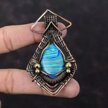 Подвеска Rainbow Calsilica, подвеска из медной проволоки, подвеска ручной работы, медные украшения, подвеска из драгоценных камней, подвеска из проволоки, подарок для женщин