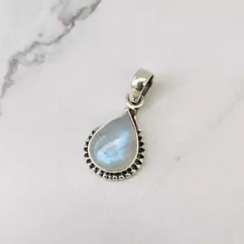 Подвеска Rainbow Monnstone, Красивый лунный камень, Подвеска ручной работы, Минималистичная подвеска, Серебряная подвеска, Рождественский подарок, Лучшее качество 12mm*16mm белый