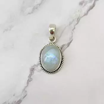 Подвеска Rainbow Monnstone, Красивый лунный камень, Подвеска ручной работы, Минималистичная подвеска, Серебряная подвеска, Рождественский подарок, Лучшее качество 12MM*16MM белый