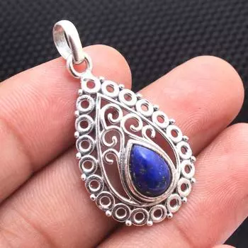 Подвеска Рейки, Ювелирные изделия с драгоценными камнями, Подвеска ручной работы, Филигранная подвеска, Серебряные украшения, Серебряная подвеска 925 пробы, Хрустальная лечебная подвеска синий