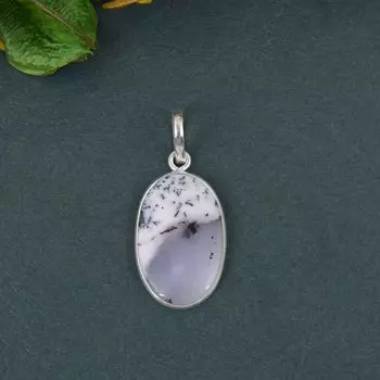 Подвеска Рейки с дендритным агатом, серебряная подвеска 925 пробы, ювелирные изделия ручной работы, ожерелье с подвеской, исцеляющая подвеска, подарок для нее, подарок на годовщину