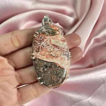 Подвеска Rosetta с драгоценными камнями и серебряным ожерельем-цепочкой из стерлингового серебра 925 пробы