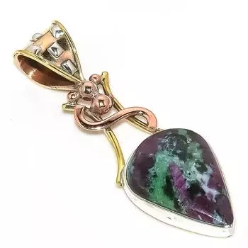 Подвеска Ruby In Zoisite Lab-Created из стерлингового серебра 925 пробы в двух тонах 1,80 e0F73