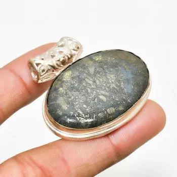 Подвеска ручной работы из драгоценного камня марказит с серебряным покрытием 925 пробы 1,51 дюйма 1.51 чёрный