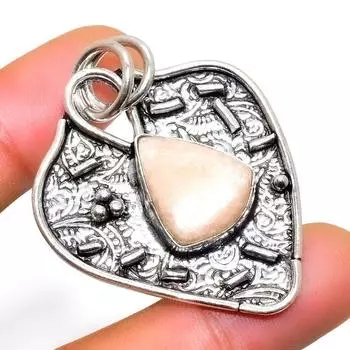 Подвеска ручной работы из драгоценного камня сколецита с серебряным покрытием 925 пробы 1,89 дюйма 1.89 белый