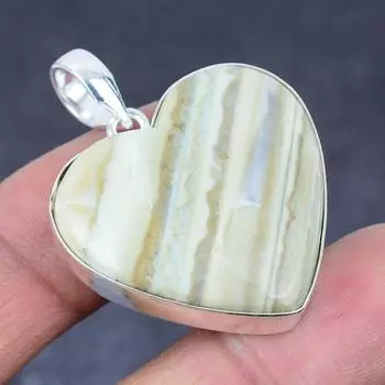 Подвеска ручной работы из натурального американского яшма из стерлингового серебра 925 пробы 1,65 дюйма y0q60