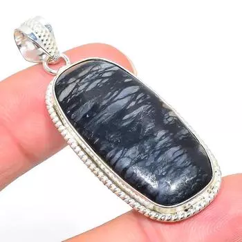 Подвеска ручной работы из натурального яшмы из стерлингового серебра 925 пробы 2,21 дюйма O6L37