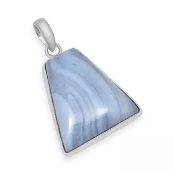 Подвеска ручной работы из натурального синего кружевного агата из стерлингового серебра 925 пробы для женщин и девочек синий