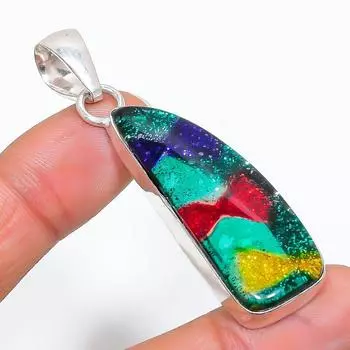 Подвеска ручной работы из натурального стекла Dicorich из стерлингового серебра 925 пробы 2,29 дюйма s0c51