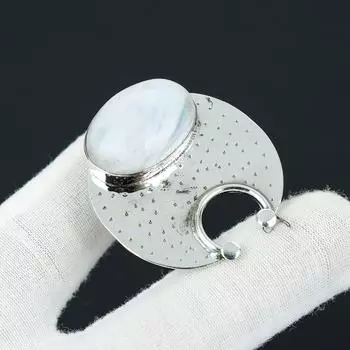 Подвеска ручной работы из радужного лунного камня, подвеска из стерлингового серебра 925 пробы, серебряная подвеска из натурального лунного камня, ювелирные изделия из лунного камня для подарка 1.77 белый