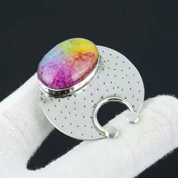 Подвеска ручной работы из радужного солнечного кварца с драгоценными камнями, подвеска из стерлингового серебра 925 пробы, подвеска из натурального радужного солнечного серебра, подвеска для мамы в подарок 1.77