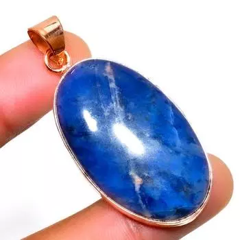 Подвеска ручной работы из серебра 925 пробы с драгоценным камнем лазурит 2,00 дюйма 2.00 синий