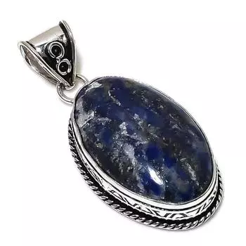 Подвеска ручной работы из стерлингового серебра 925 пробы с натуральным драгоценным камнем содалитом 2,09 дюйма l6c87