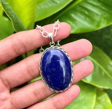Подвеска ручной работы из стерлингового серебра 925 пробы с синим лазуритом и драгоценным камнем 14.05mm-22.33mm синий