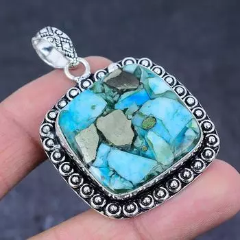 Подвеска ручной работы из стерлингового серебра 925 пробы с натуральным драгоценным камнем колючая устрица 2,17 дюйма p3q76