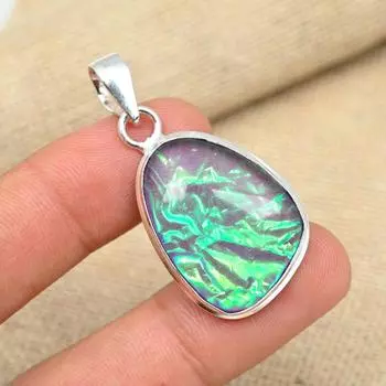 Подвеска ручной работы из стерлингового серебра 925 пробы с фиолетовым австралийским тройным опалом на День Благодарения 1.57 Inches фиолетовый