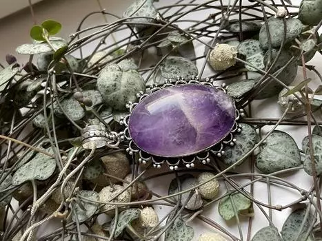 Подвеска ручной работы из стерлингового серебра 925 пробы с африканским аметистом ко Дню святого Валентина 14.05mm-22.33mm фиолетовый